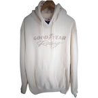 Goodyear Racing Pullover Hoodie Mens Medium Made In USA Cream NWT