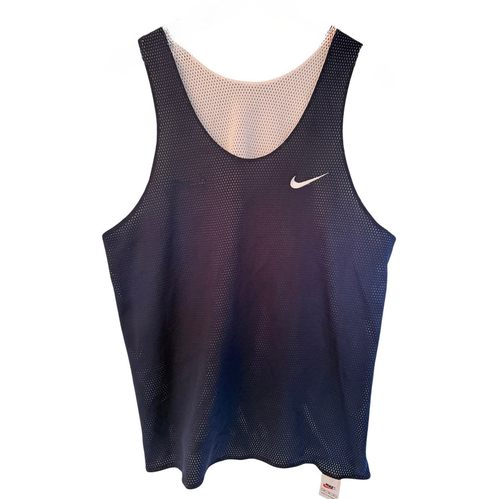 Nike Reversible Mesh Tank Top Mens Medium Blue White Swoosh Athletic