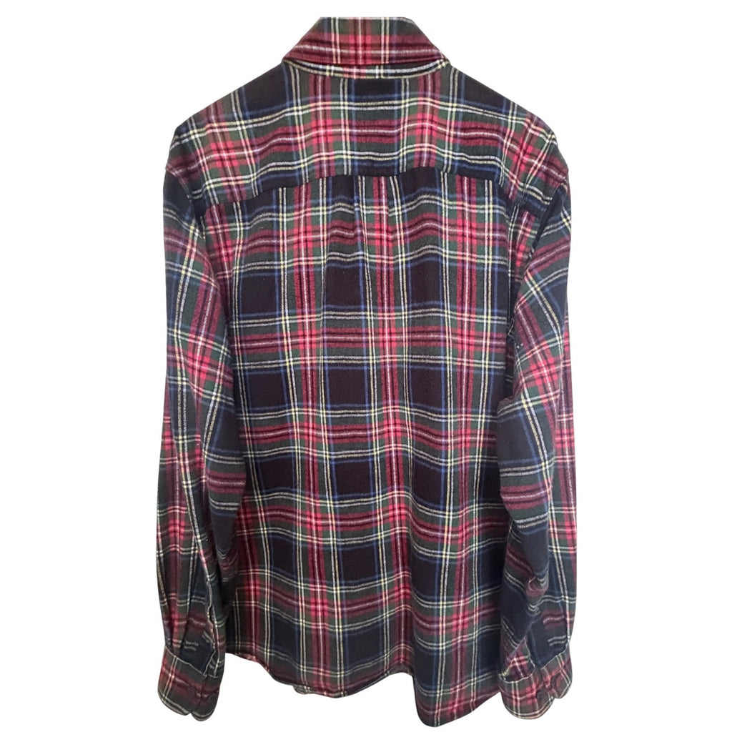 L.L.Bean Traditional Fit Plaid Button Down Shirt Mens XL Red Blue