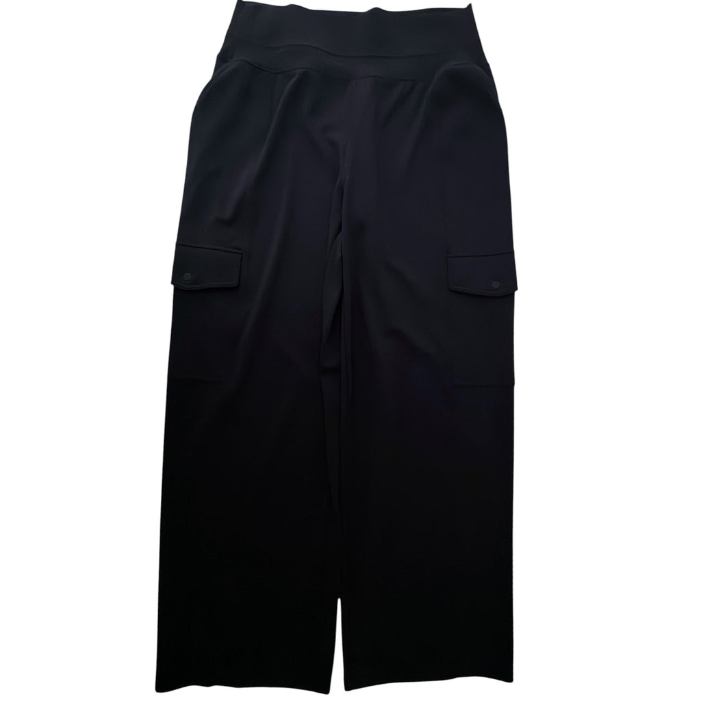Athleta Wide Leg Cargo Pants Womens Medium Black Stretch Athleisure