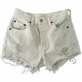 Levi's Premium 501 Shorts Womens W24 White Cutoff