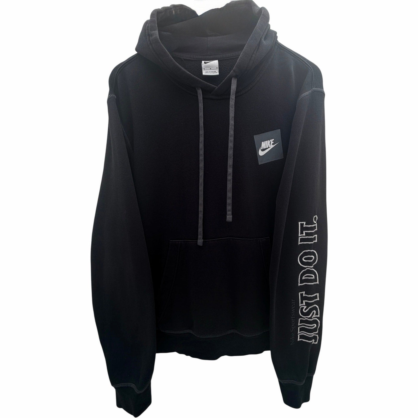Nike Sportswear Just Do It Pullover Hoodie Mens M Black DD6218-010