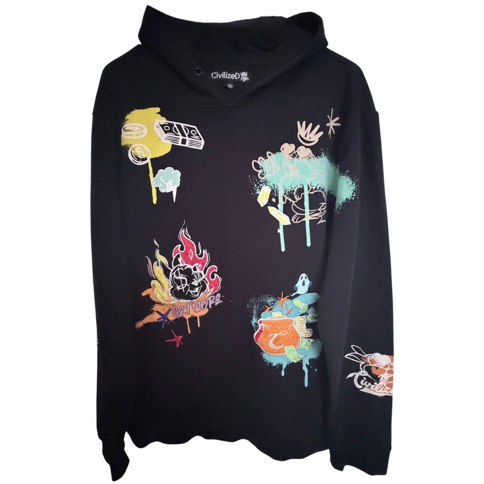 Civilized Graphic Hoodie Mens 2XL
