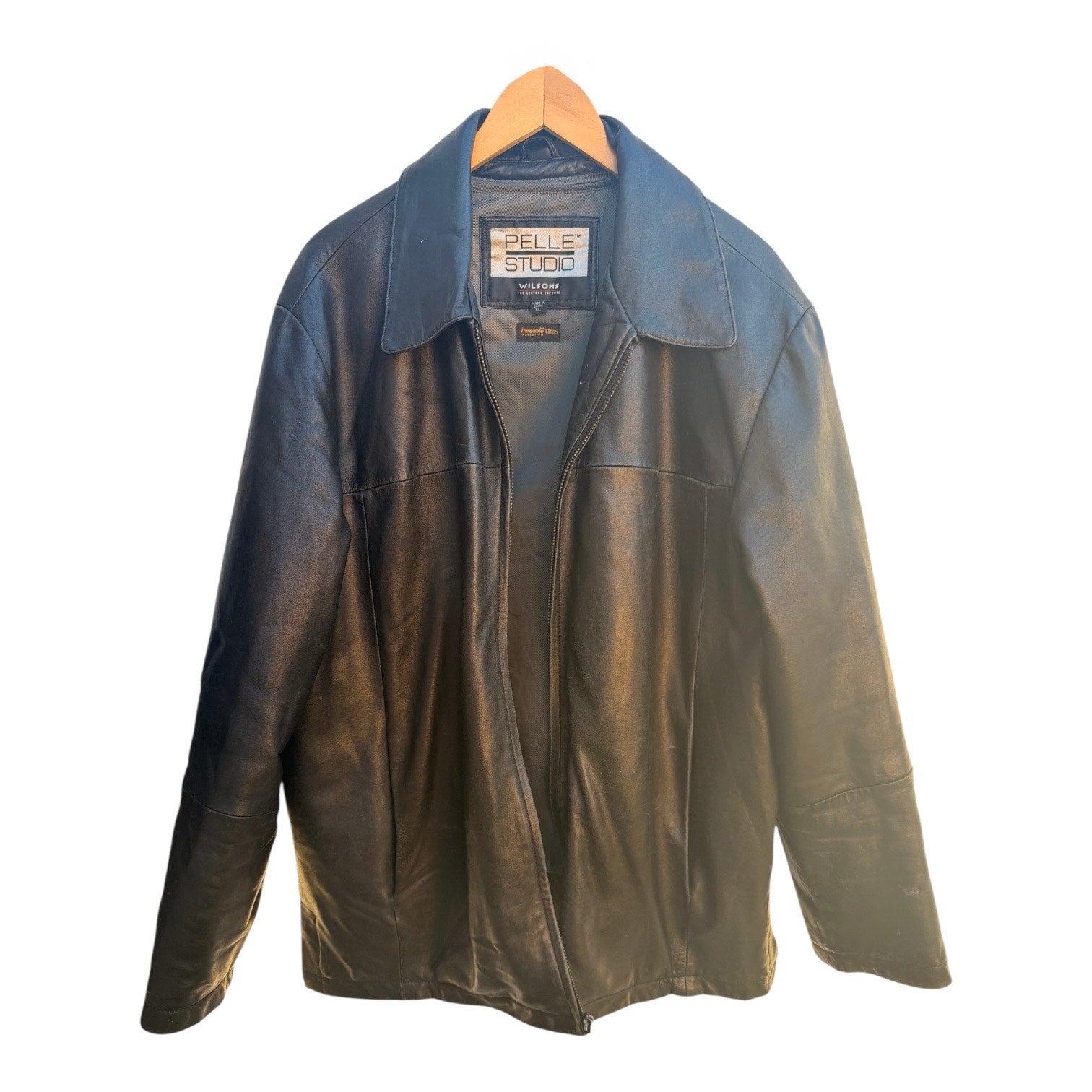 Pelle Studio Wilsons Black Leather Jacket Mens XL Thinsulate