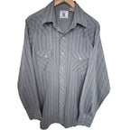 Corral West Ranchwear Striped Pearl Snap Western Shirt Mens LT Gray Cowboy