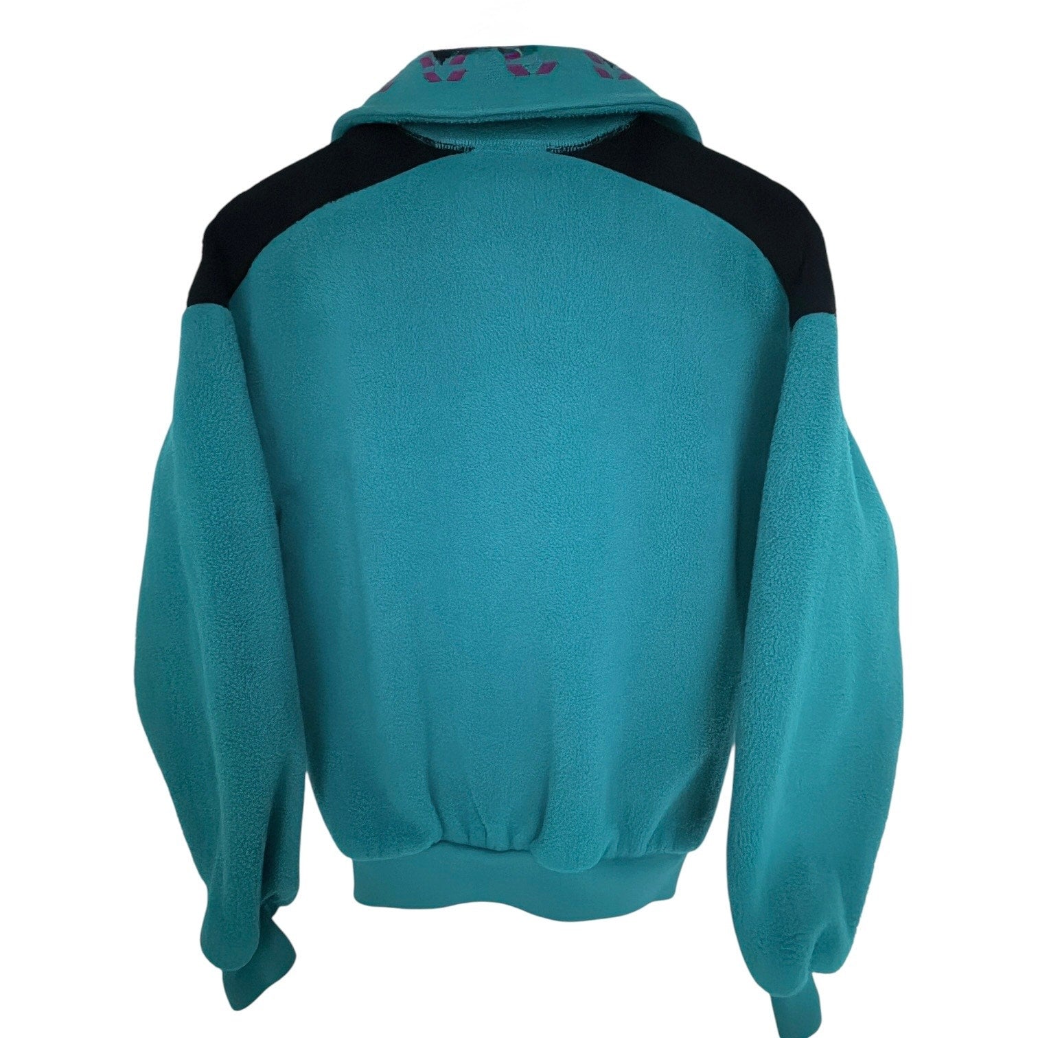 Vintage Columbia Radial Sleeve Fleece Jacket Womens Large Teal Purple Made USA