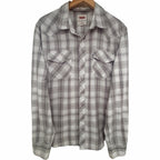 Levi's Gray Plaid Western Pearl Snap Shirt Mens Large