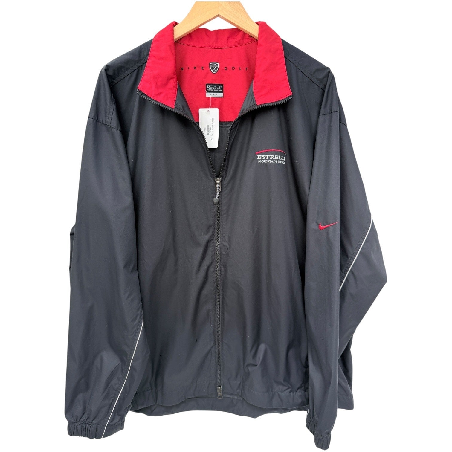 Nike Golf Windbreaker Jacket Mens XL Black Full Zip Lightweight Outdoor