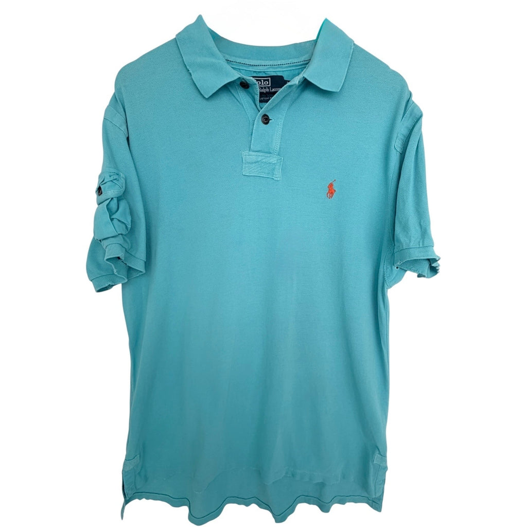 Polo Ralph Lauren Polo Shirt Mens XL Aqua Blue Custom Fit Pony Logo