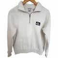 Quiksilver Womens XS White Boxy Half Zip Fleece Sweatshirt