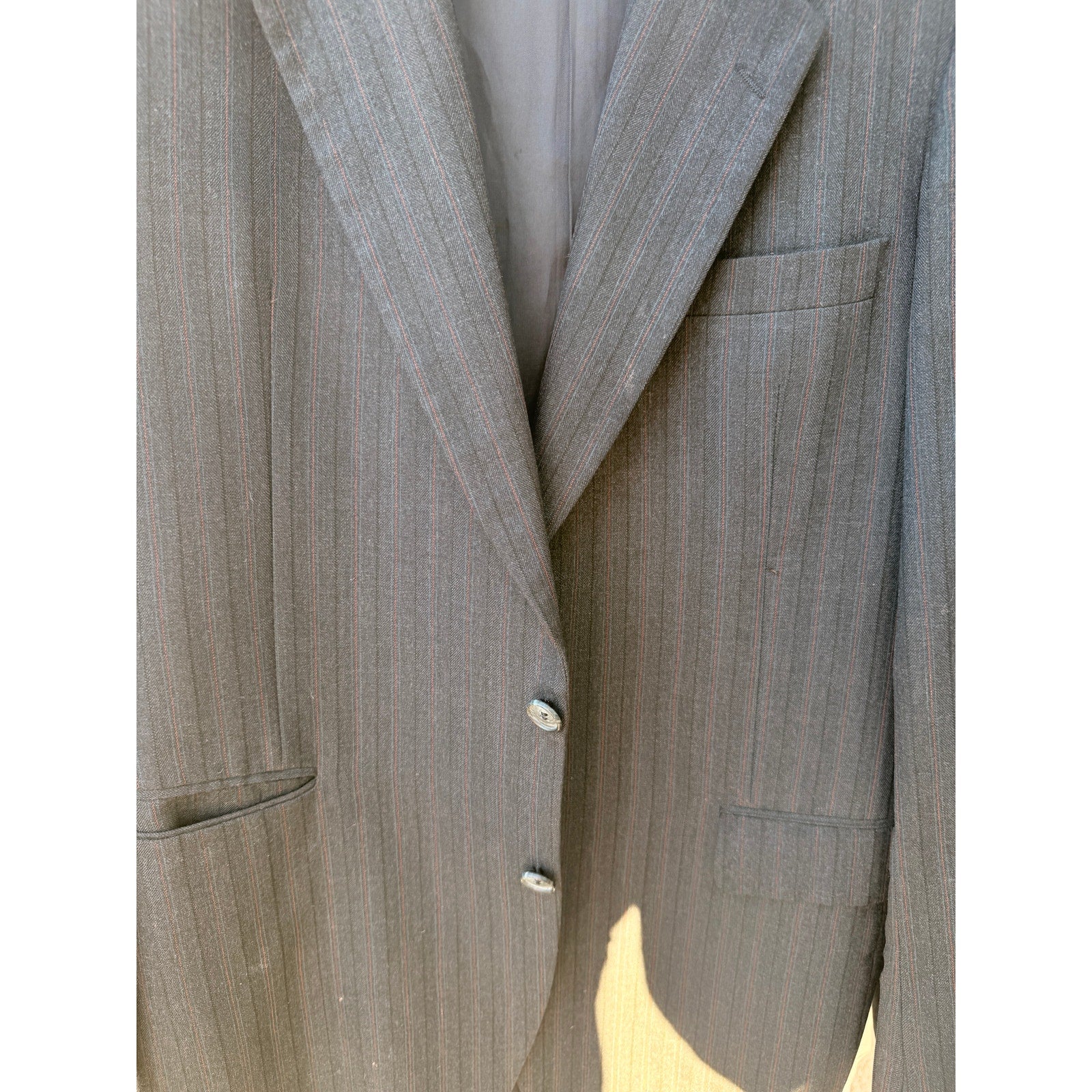 Yves Saint Laurent Mens Blazer Jacket Gray Pinstripe Made In France Vintage 40R