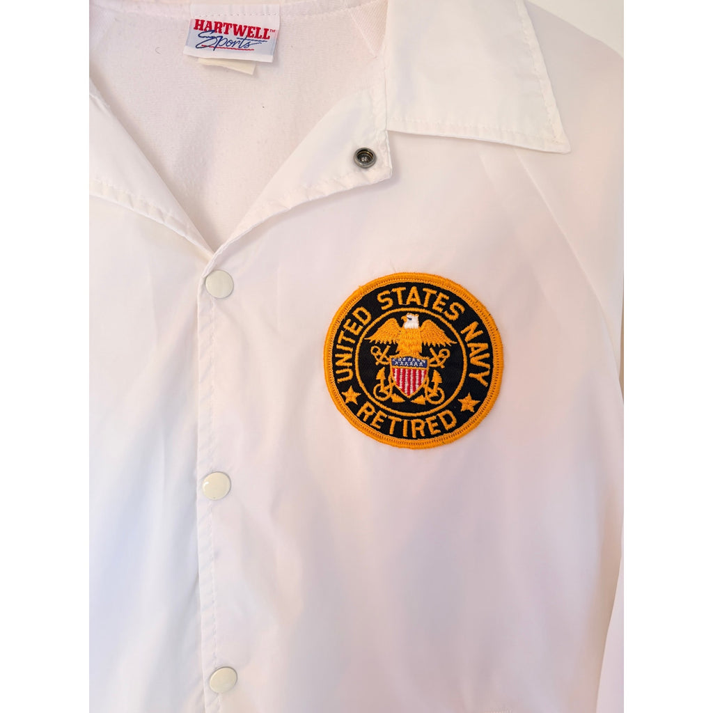 Hartwell Sports USS Yorktown Jacket Mens Large White Navy Retired Military