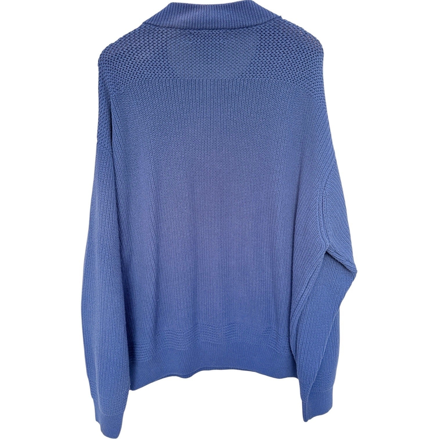 Cabelas Sweater Mens 2XL Blue Knit Button Neck Heavyweight Outdoor Pullover additional view 1