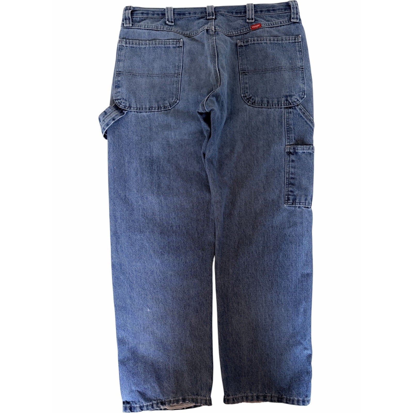 Wrangler Carpenter Jeans Mens 36x30 Blue Denim Workwear Utility Pants