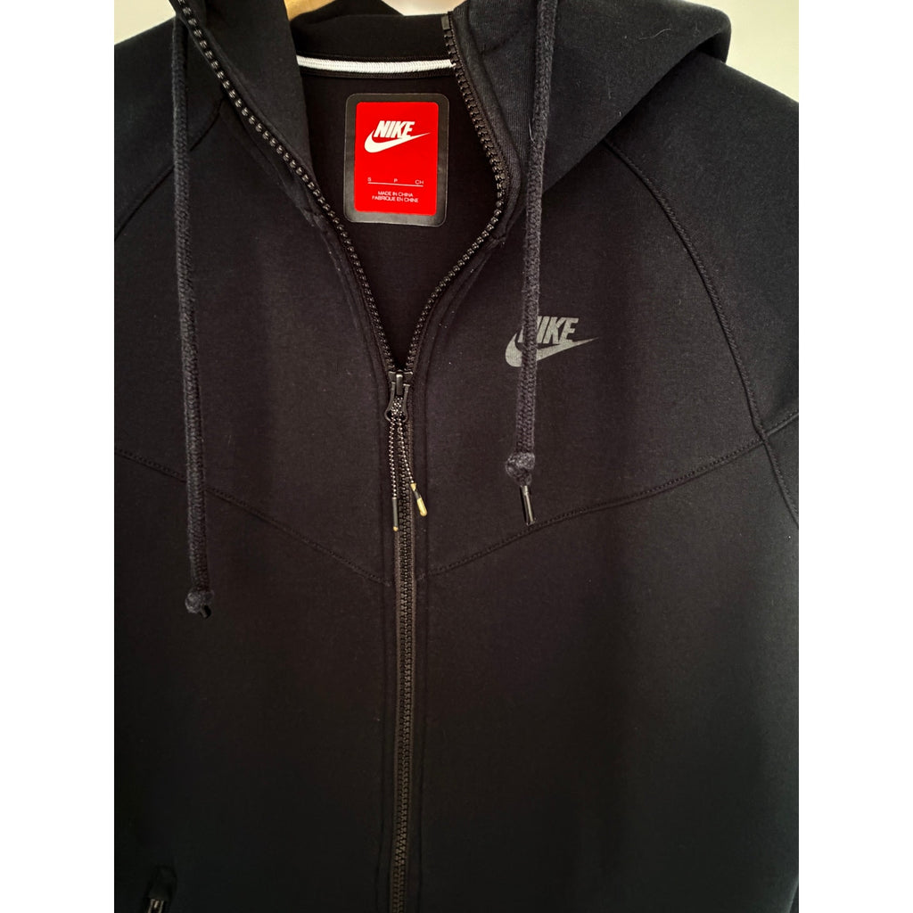 Nike Tech Fleece Hoodie Womens Small Black Full Zip Sweatshirt Jacket