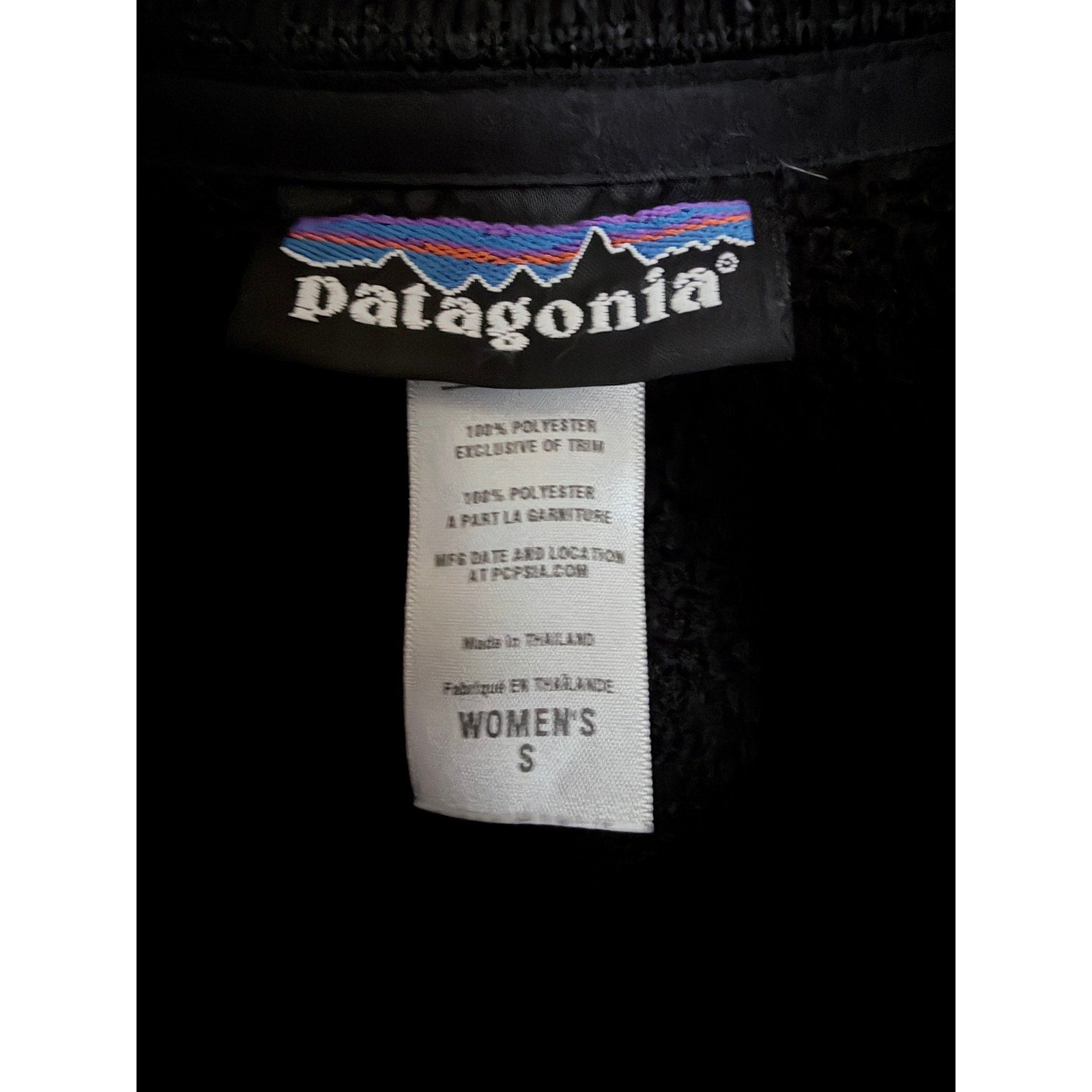 Patagonia Womens Small Black Zip Performance Fleece Jacket Lightweight Outdoor