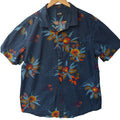 Billabong Hawaiian Shirt Mens Large Blue Floral Short Sleeve Surf Casual