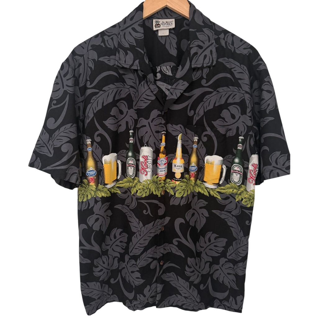 Aloha Republic Men's Black Button-Up — front view