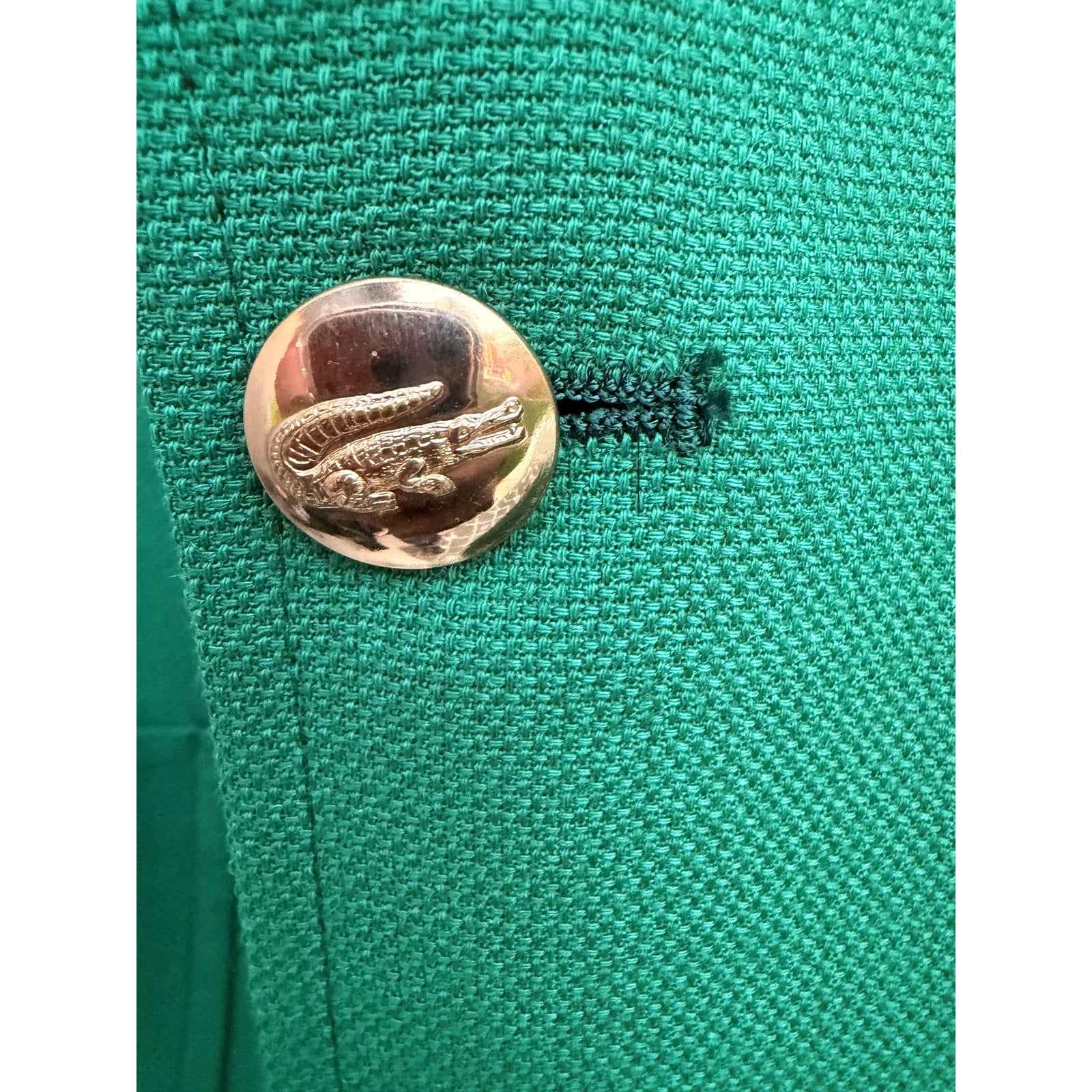 Vintage IZOD Lacoste Green Blazer Sport Coat Mens 40R USA Gold Buttons Preppy