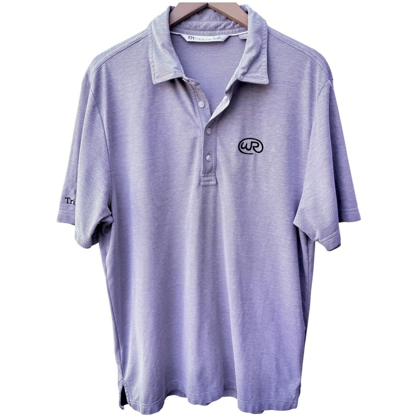 TravisMathew WP Logo Golf Polo Shirt Mens Large Purple Performance Polo