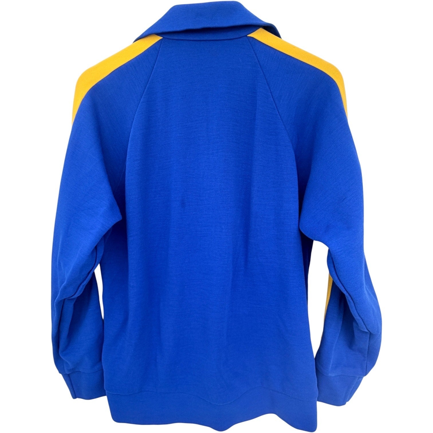 Court Casual Track Jacket Mens Large Blue Yellow Full Zip Vintage USA Made