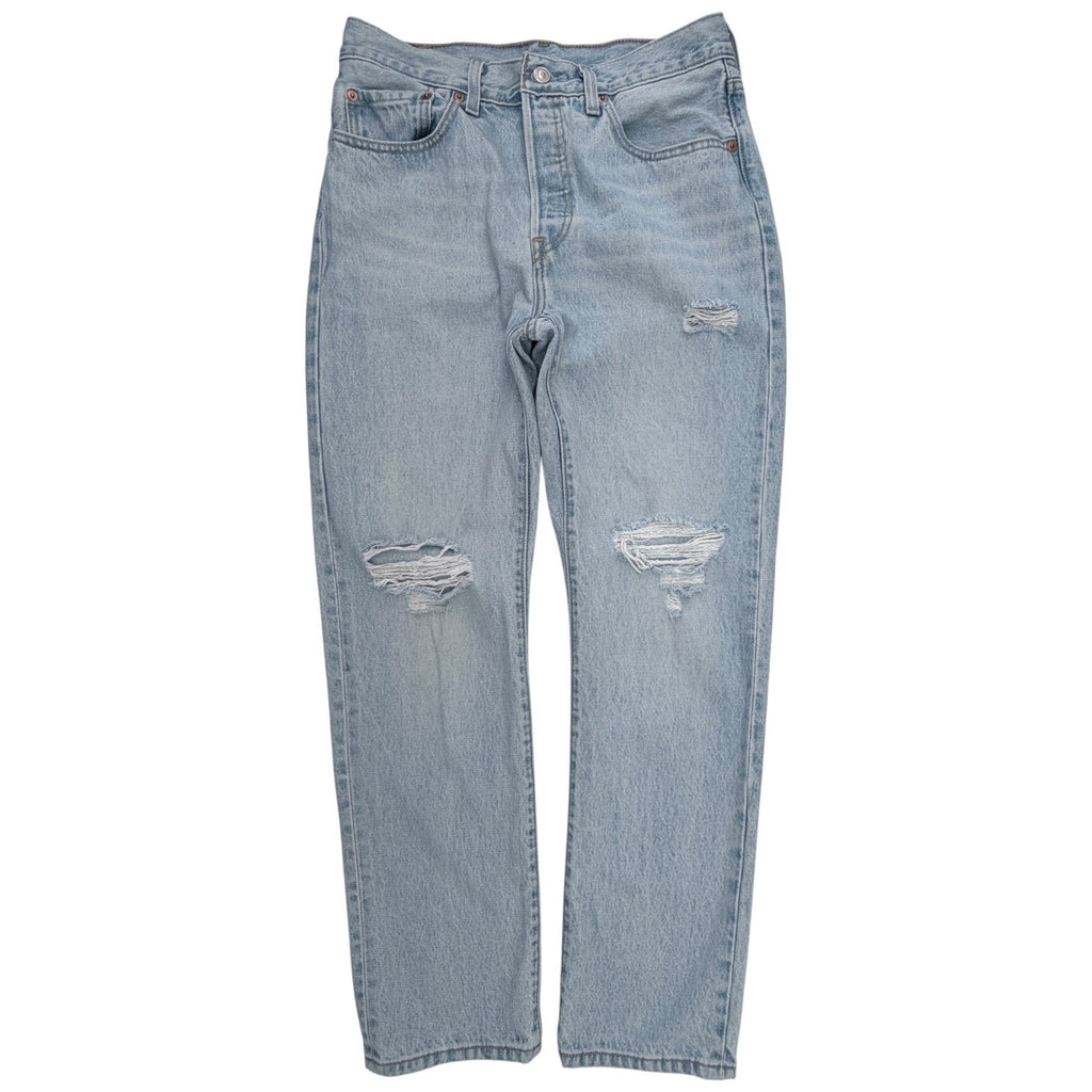 Levis 501 Jeans Womens Size 30x30 Light Wash Distressed Denim Pants