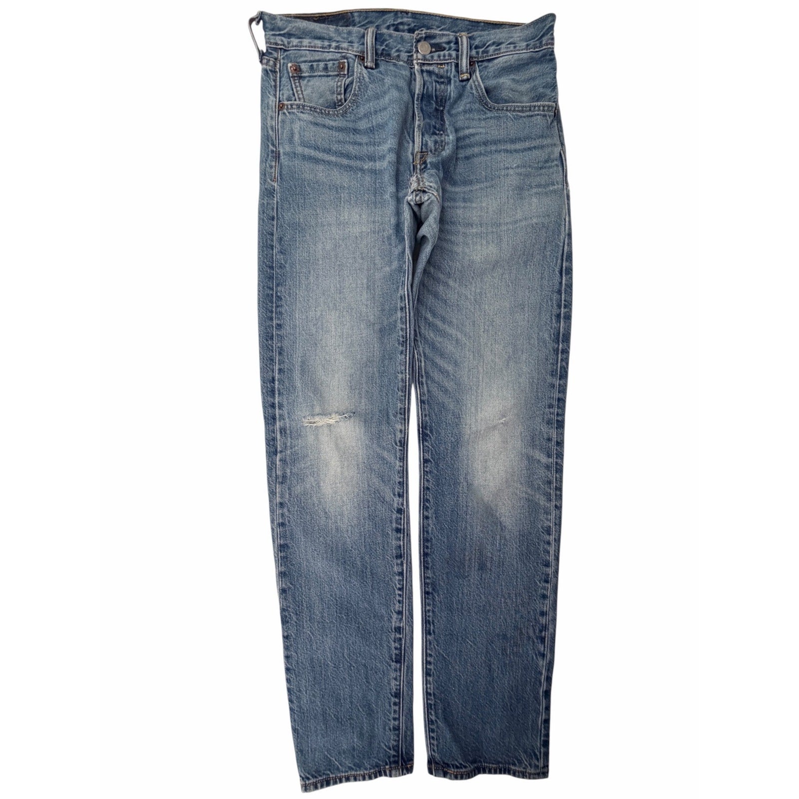 Levi's 501 Slim Taper Jeans Mens 29x30 Blue Distressed