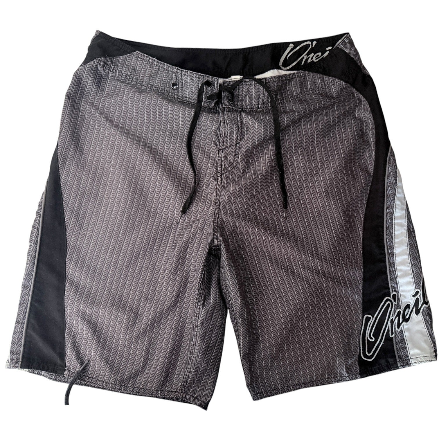 O'Neill Mens 36 Board Shorts Gray Black Surf Swim Trunks