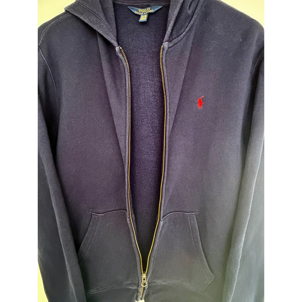 Polo Ralph Lauren Full Zip Hoodie Youth XL 18-20 Navy Pink Pony Sweatshirt
