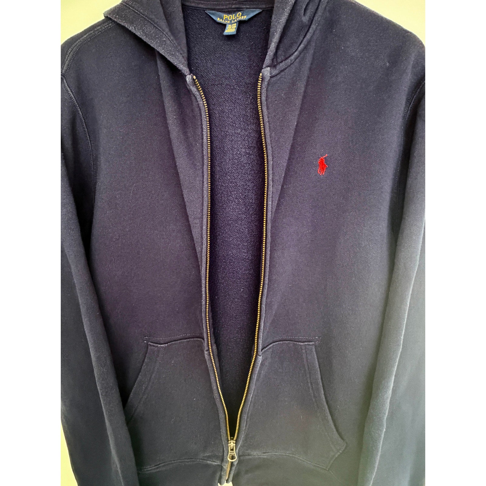 Polo Ralph Lauren Full Zip Hoodie Youth XL 18-20 Navy Pink Pony Sweatshirt