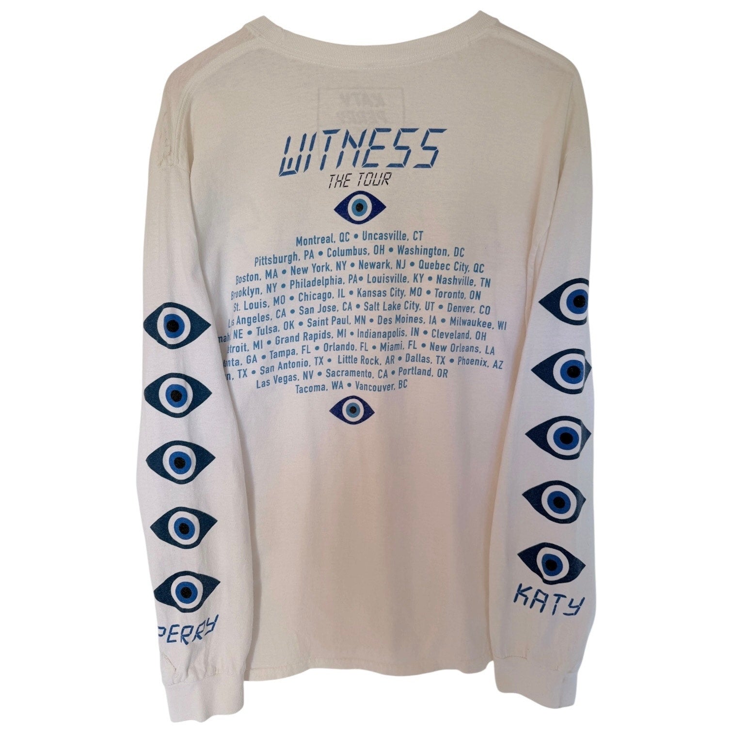 Katy Perry Witness Tour Long Sleeve Shirt Mens Large White Graphic Tee