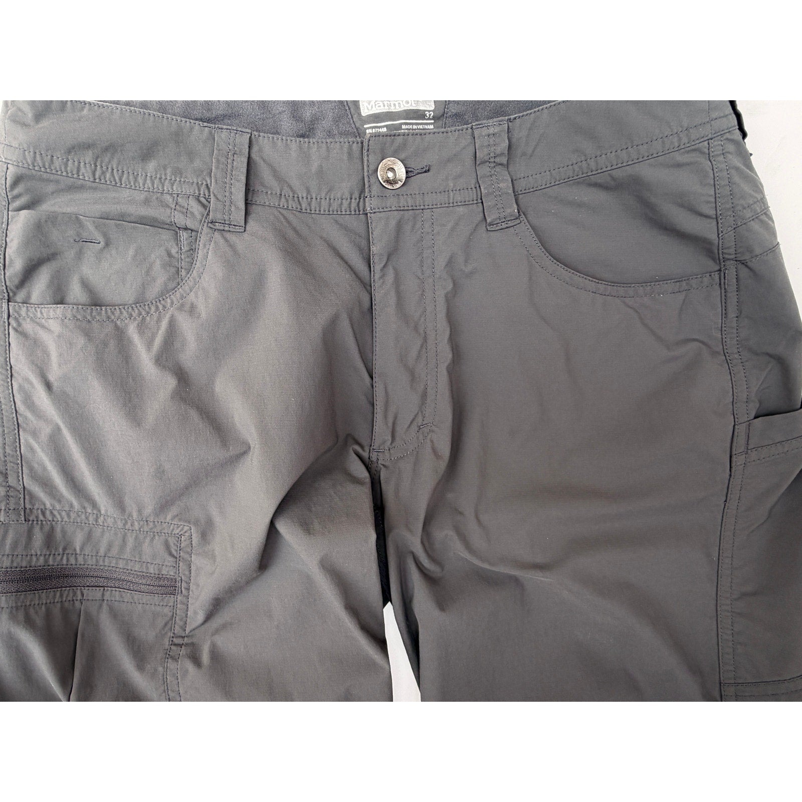 Marmot Convertible Hiking Pants Mens 32 Gray Zip Off Outdoor