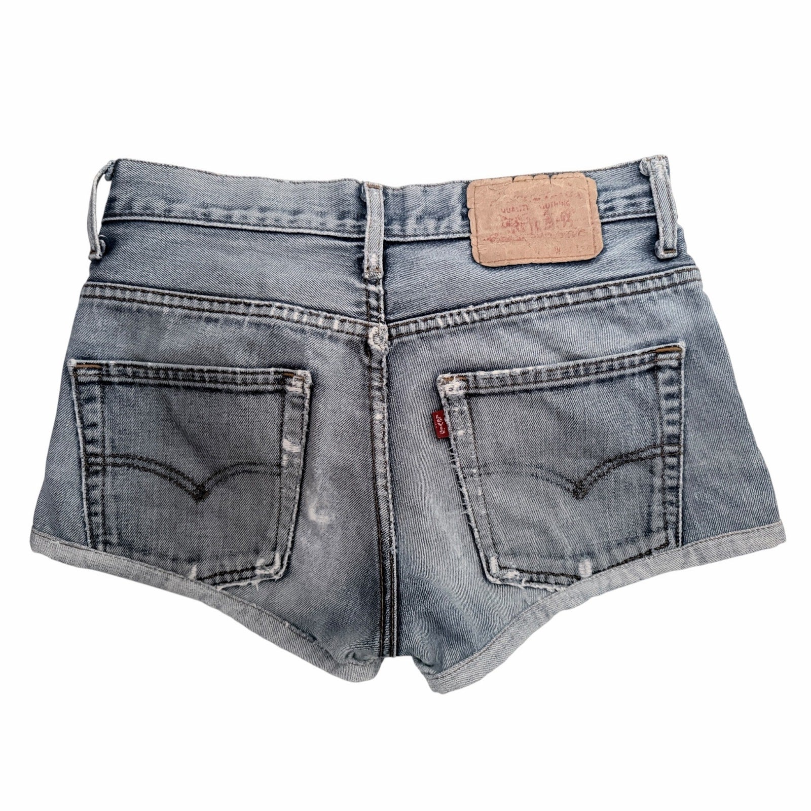 Levi's Premium 501 Shorts Womens Light Wash Distressed Denim Cutoff Jean Shorts