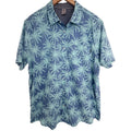 Hurley Hawaiian Shirt Mens XL Blue Palm Tree Tropical Button Up Beach Camp