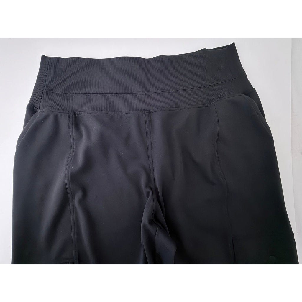 Athleta Black Wide Leg Cargo Pants Womens Medium Pull On Travel Casual