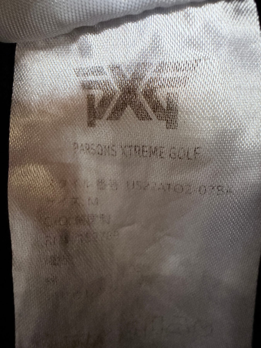 PXG Men's Black Crewneck Striped Sweatshirt — fabric content tag