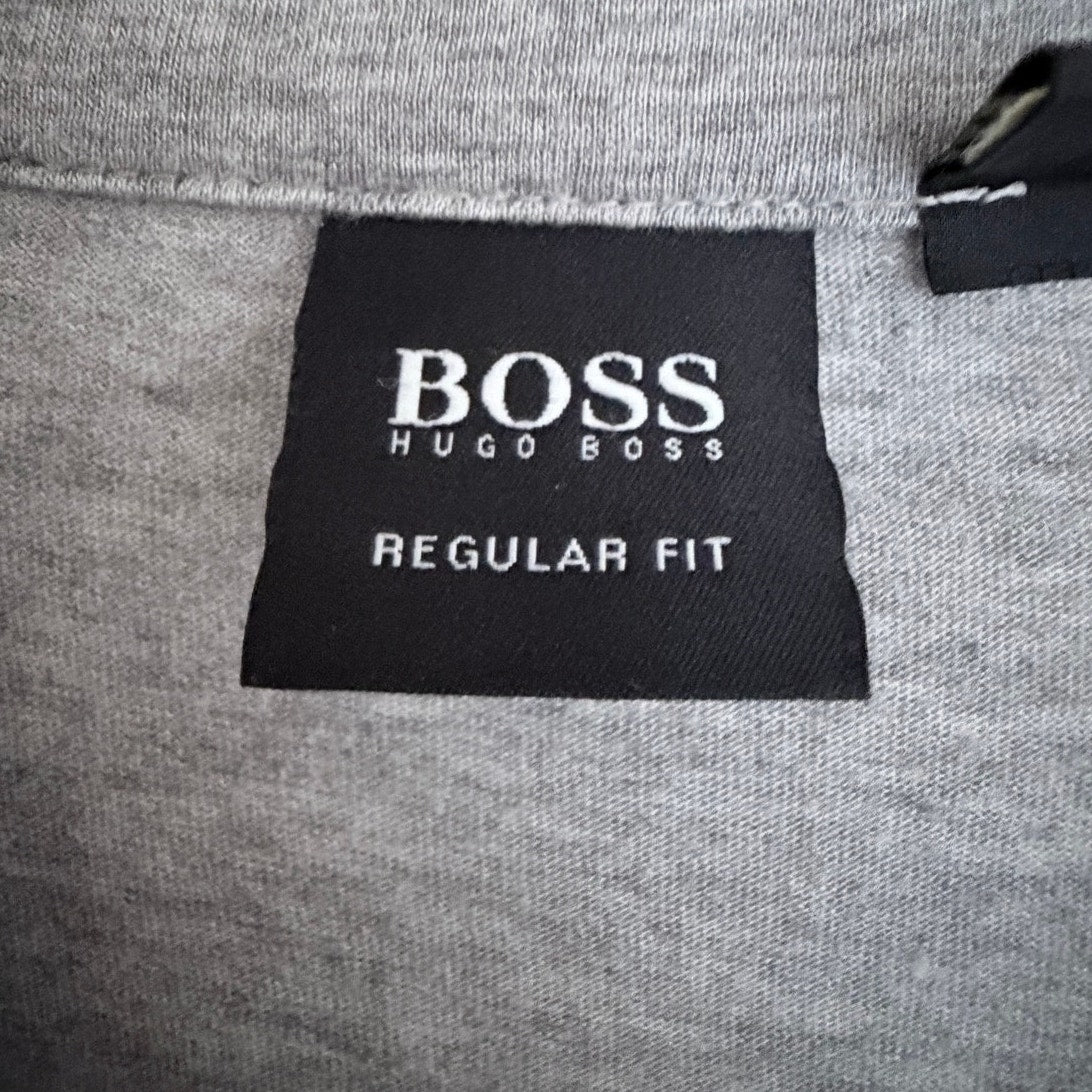 Hugo Boss Polo Shirt Mens Medium Gray Regular Fit Short Sleeve