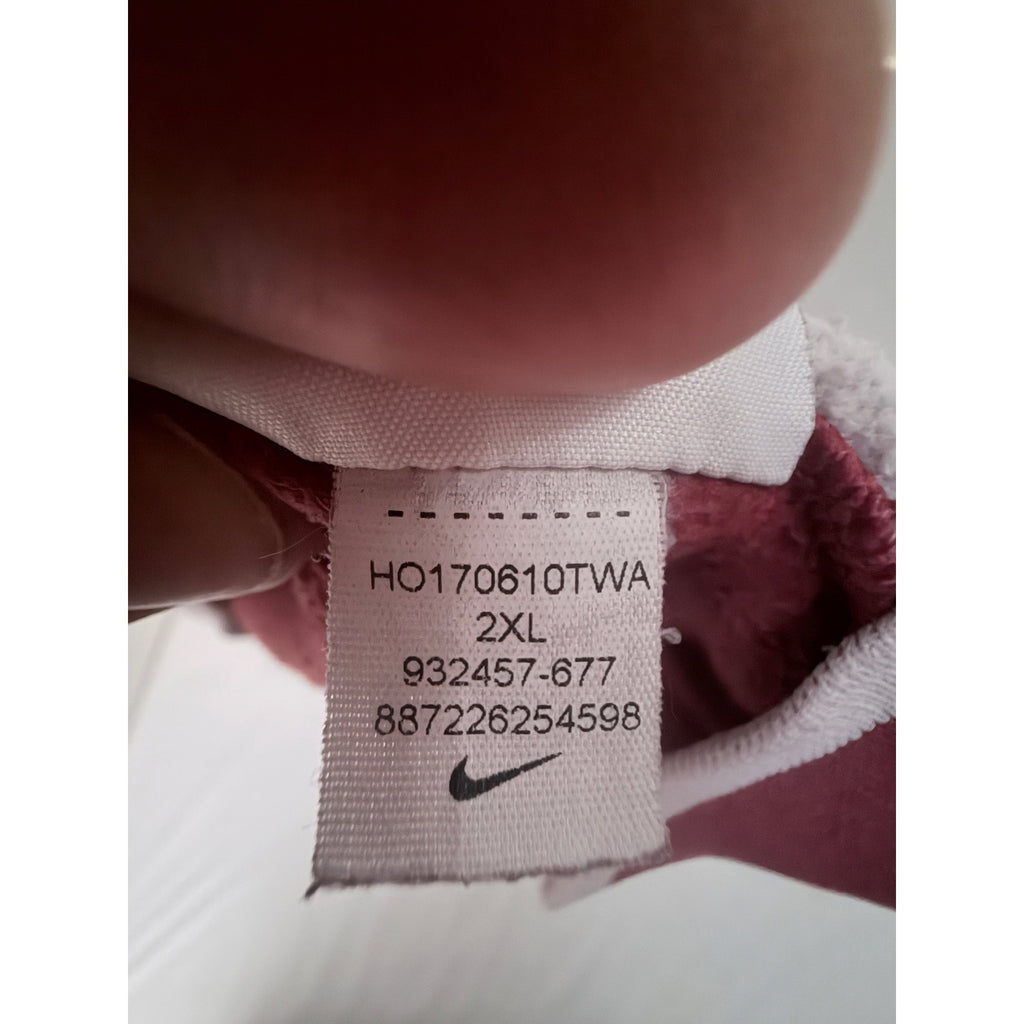 Nike Sportswear Hoodie Mens 2XL Red Black White Distressed Pullover Sweatshirt