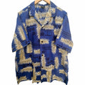 Royal Creations Blue Palm Leaf Hawaiian Aloha Shirt Men's XL