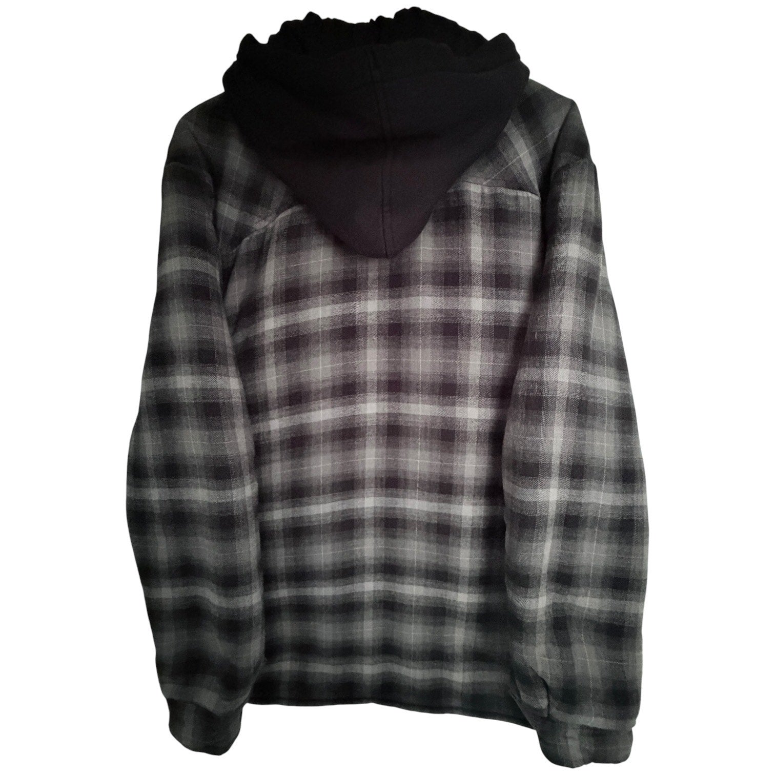 Dickies Built To Work Hooded Flannel Jacket Gray Black Plaid Mens Large