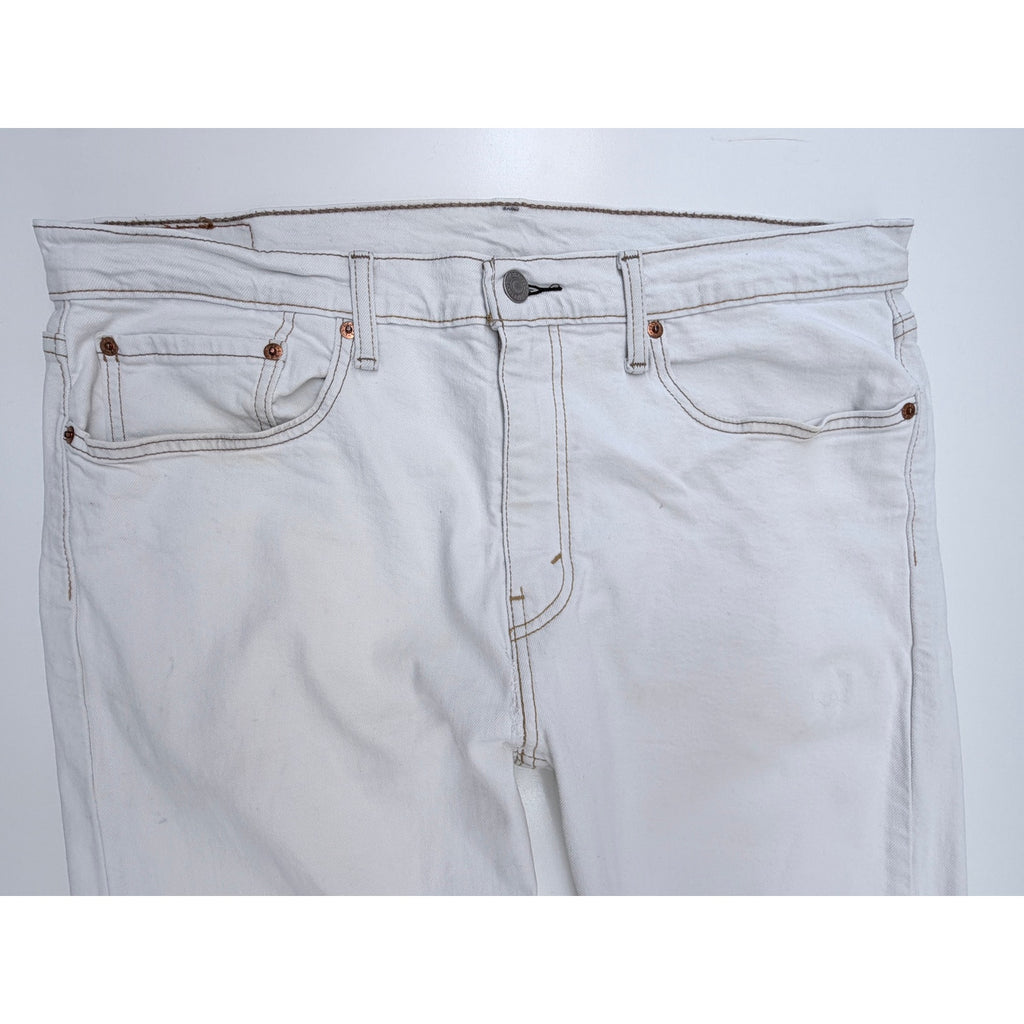 Levis 502 Jeans Mens 36x30 White Denim Straight Leg Pants