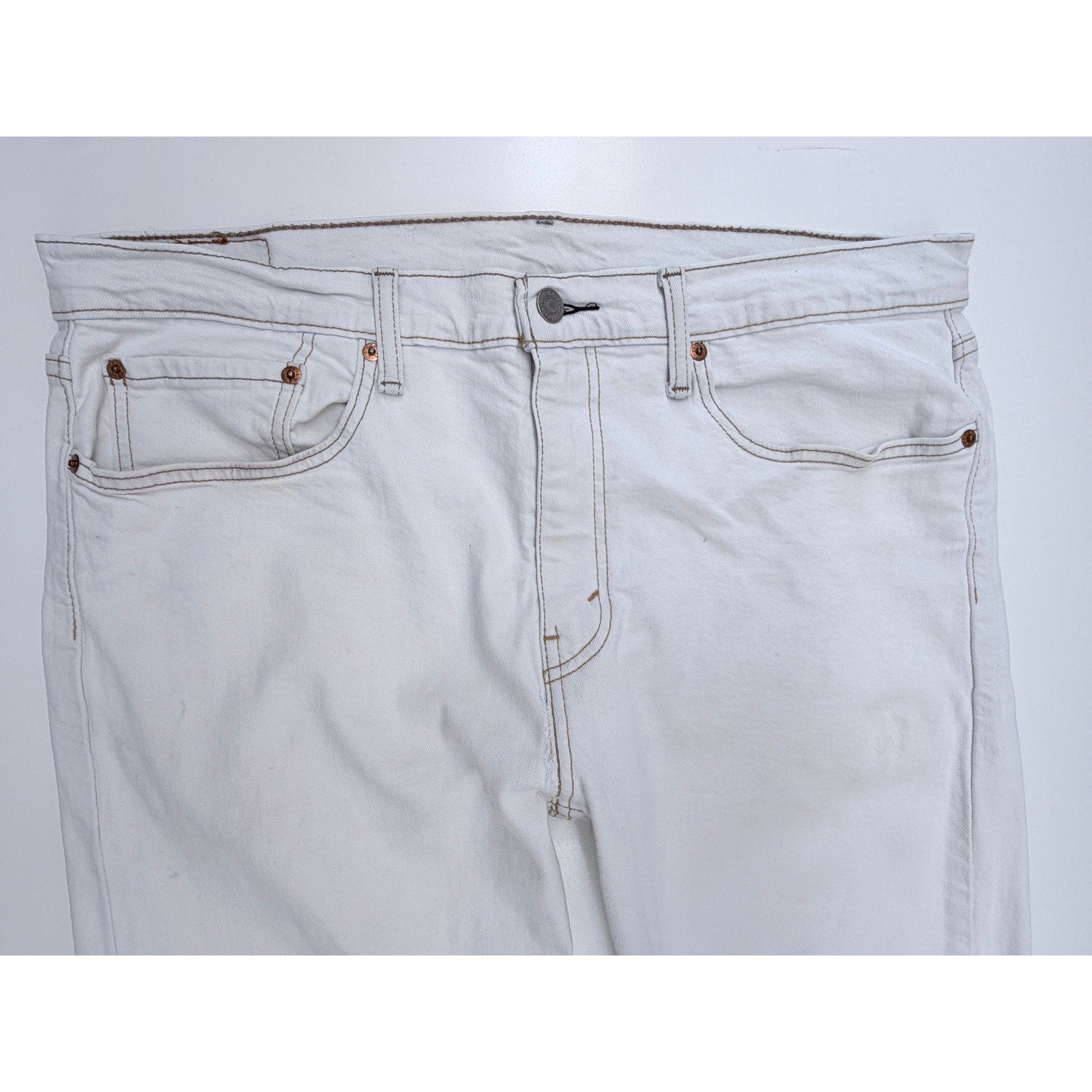 Levis 502 Jeans Mens 36x30 White Denim Straight Leg Pants