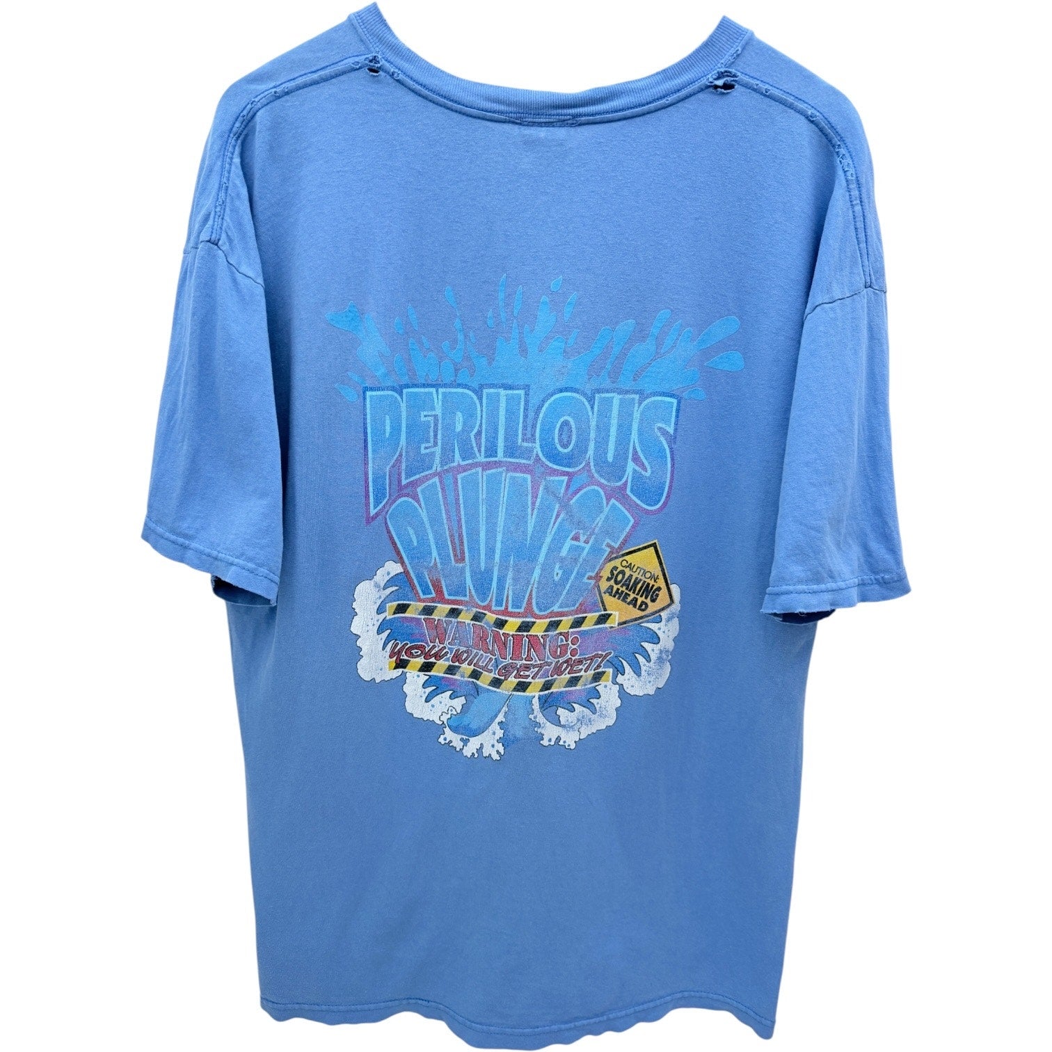 Knott’s Berry Farm Perilous Plunge T Shirt Mens Large Blue Graphic Tee