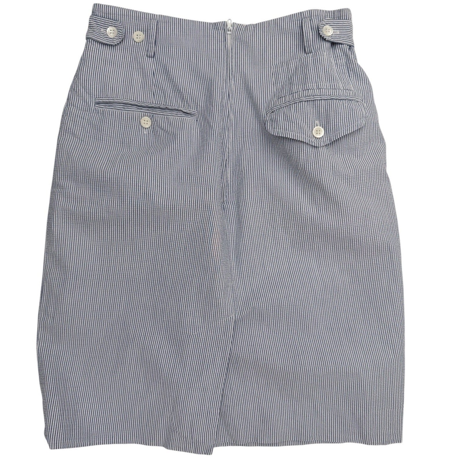 Ralph Lauren Skirt Womens Size 2 Blue White Seersucker Striped Mini Skirt