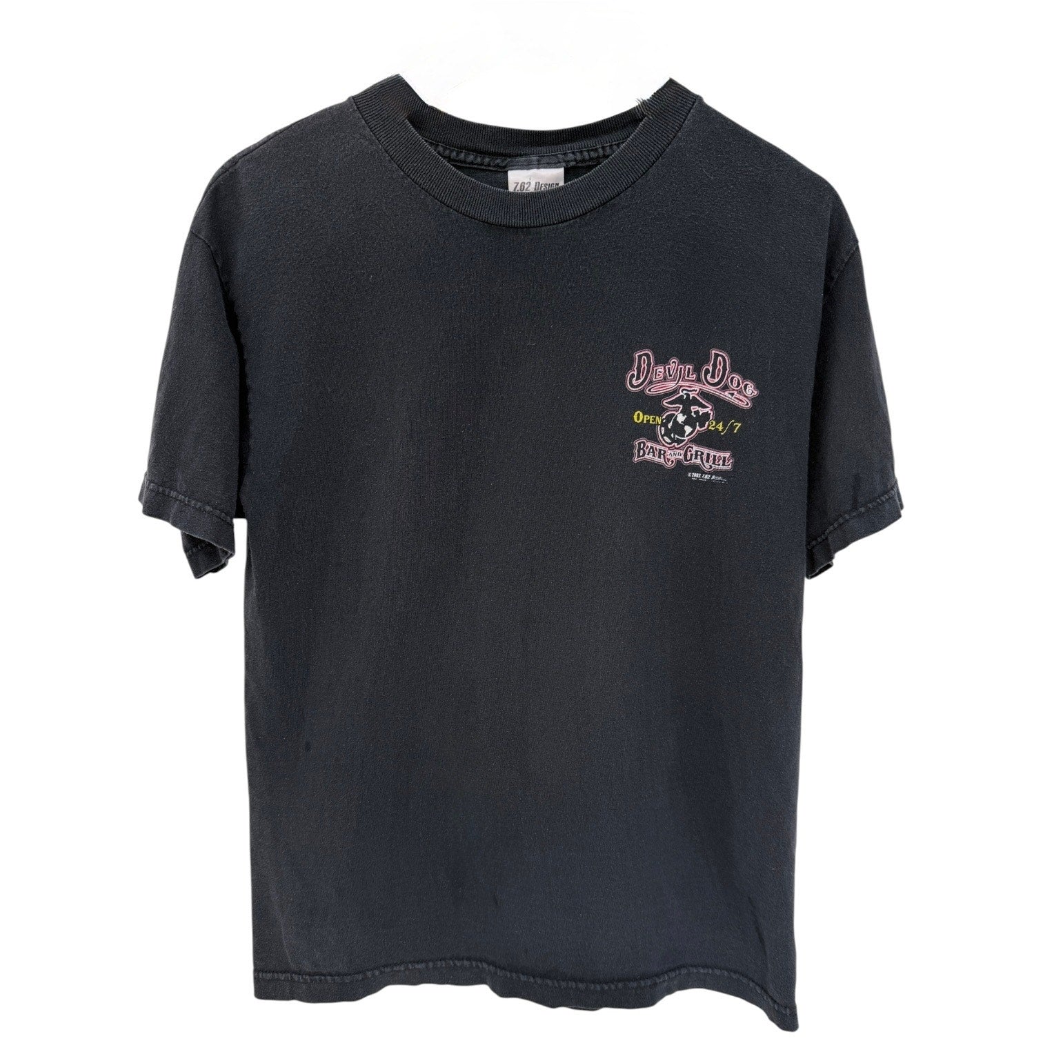 Devil Dog Bar And Grill Graphic T Shirt Mens Medium Black Military Biker Tee