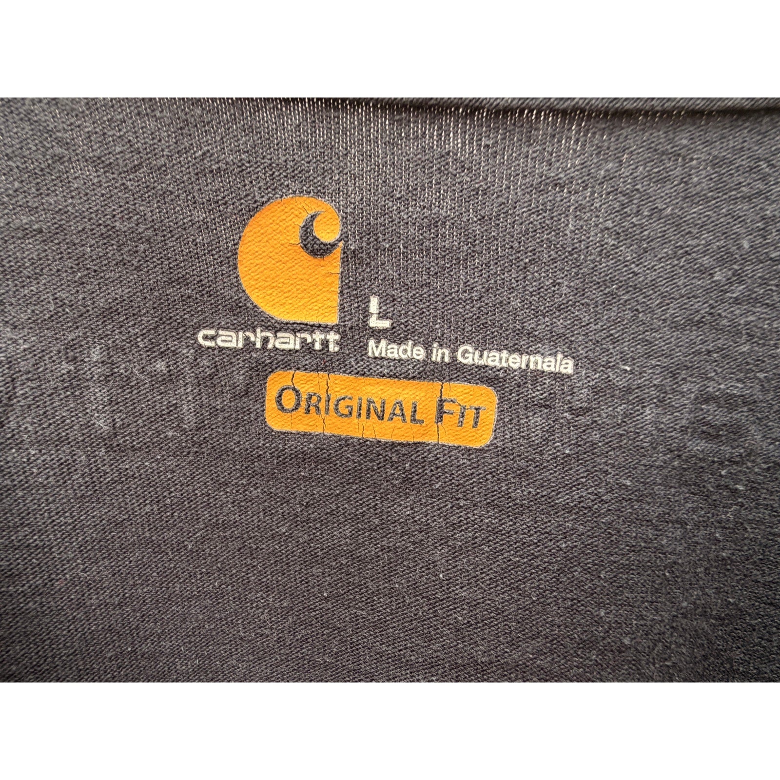 Carhartt Long Sleeve Shirt Mens Large Black Workwear Logo Sleeve Tee Heavyweight