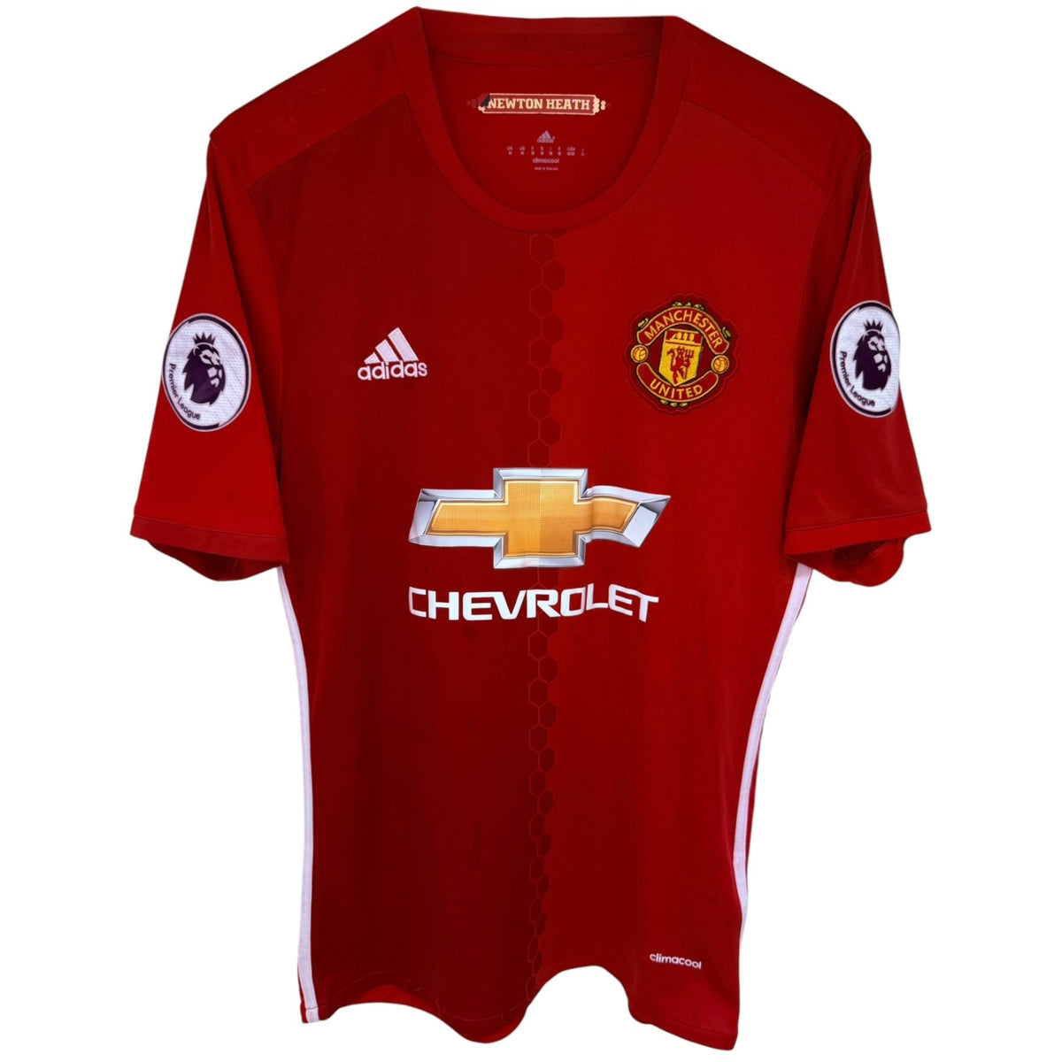 adidas Men's Red Manchester United Crewneck Soccer Jersey — front view
