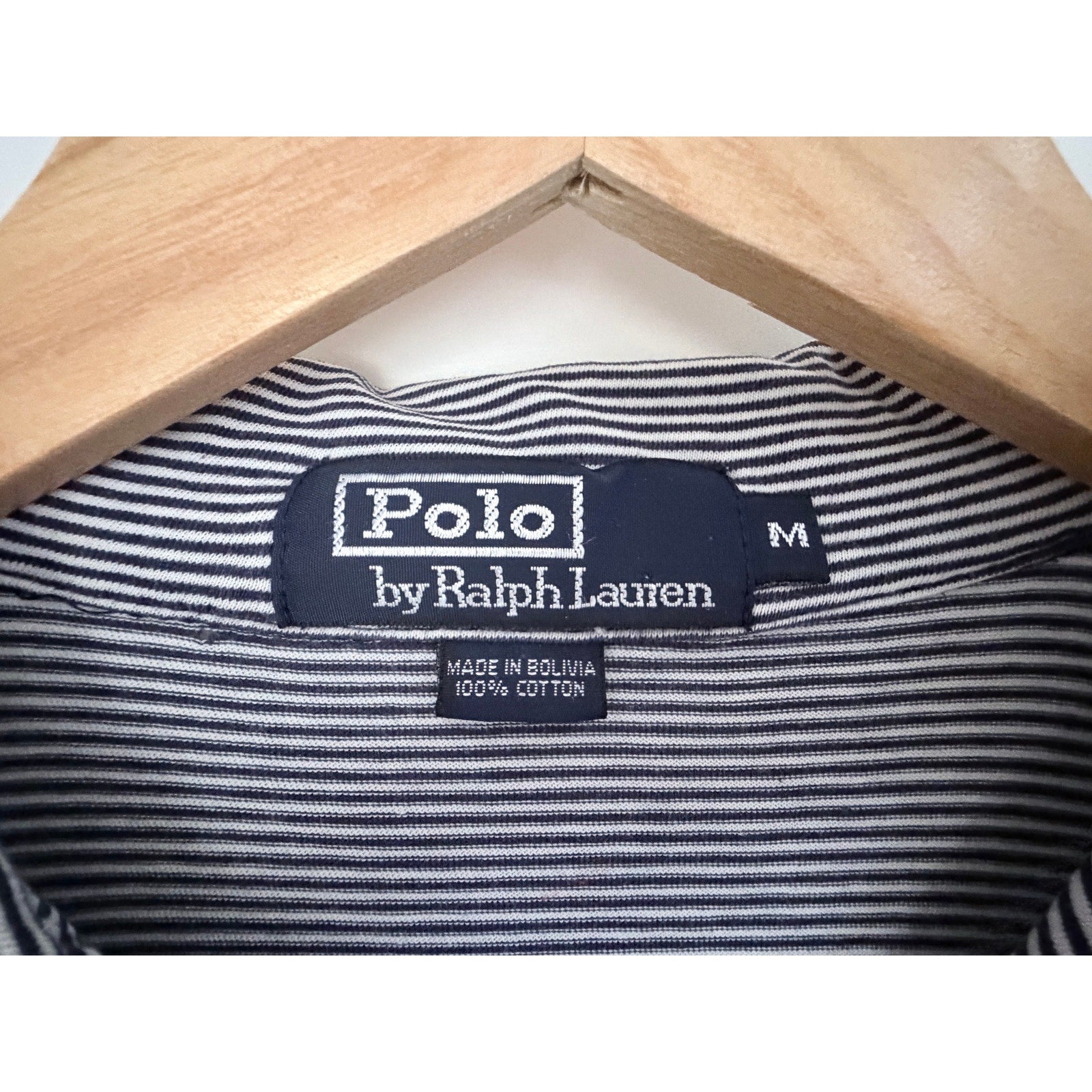 Polo Ralph Lauren Blue White Striped Polo Shirt Medium