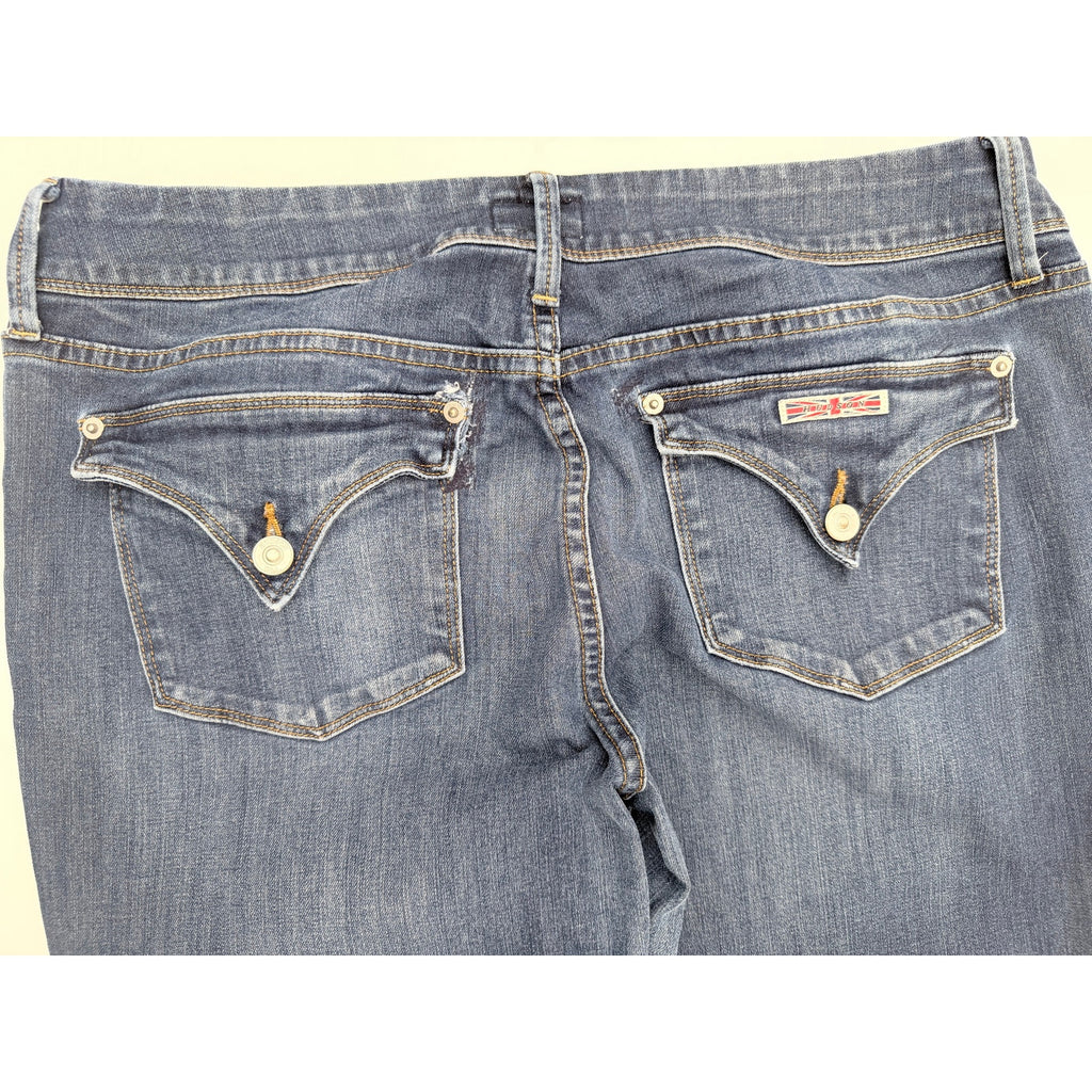 Hudson Jeans Mens 32 Blue Bootcut Stretch Denim Pants Flap Pocket