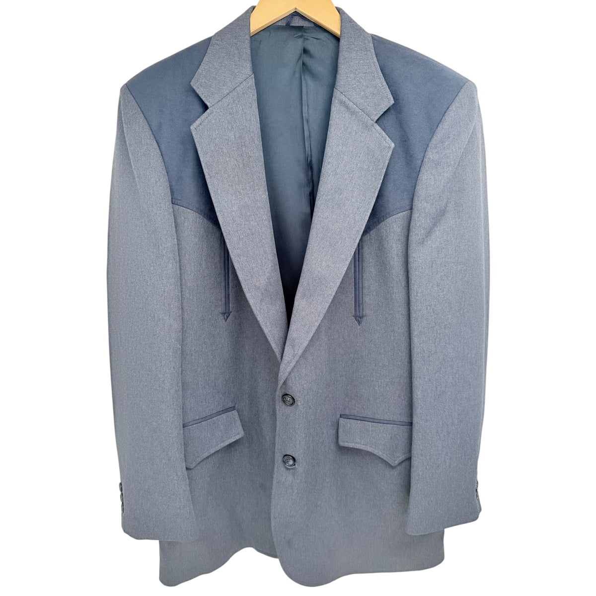 Circle S Men's Blue Colorblock Corduroy Jacket — front view